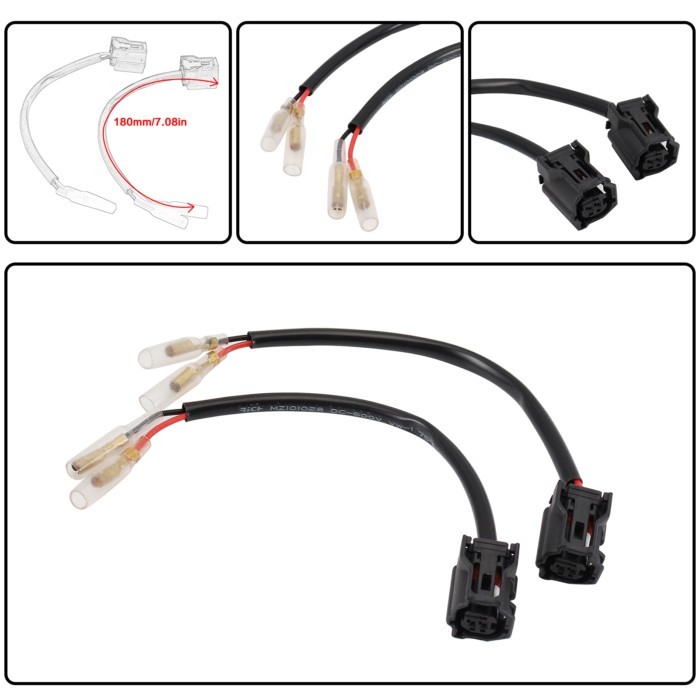 2-Pin Plug Turn Signals Wire Connector For YAMAHA MT-25 MT-03 MT-09 MT-10 XSR 700 SXR 900 YZF-R1/R6
