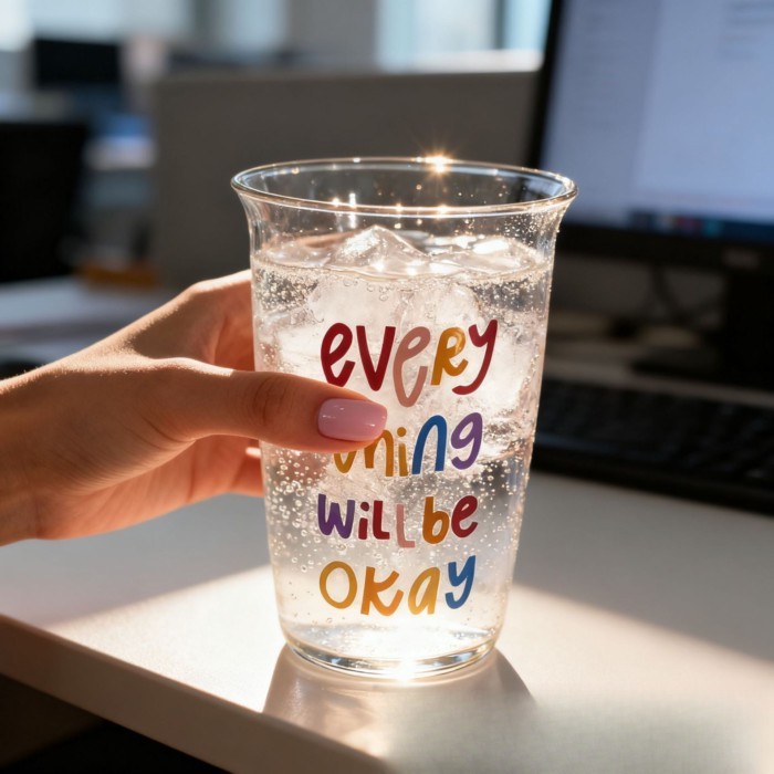 Happy Home Color High Borosilicate Letter Water Cup ins Style Household High-value Coffee Cup