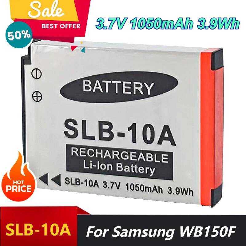 C 2Pcs 3.7V 1050Mah Camera Batteries For Wb150f Wb850f Ex2f Wb200f Wb800f Pl60 SLB - 10A Batteries