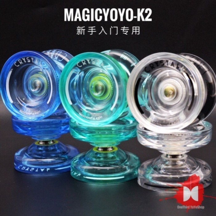 Yo-yo K2 พลาสติกคริสตัลโยโย่มืออาชีพเกมแฟนซีมือผี Magic yoy