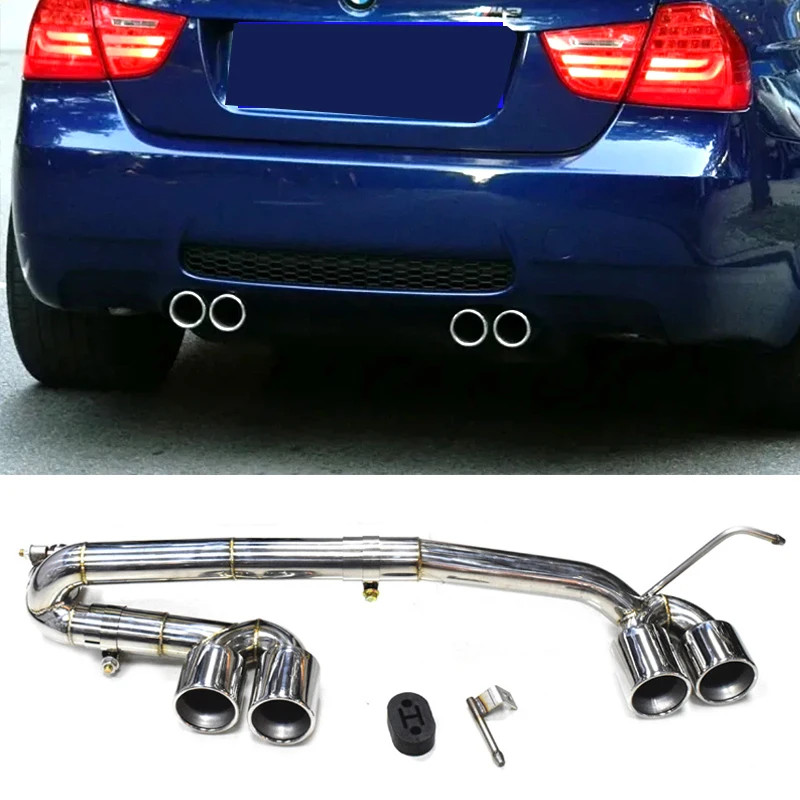 Stainless Steel Car Exhaust For BMW E90 E92 E93 320i 318i Upgrade M3 M4 Bumper Muffler Tailpipe Exh
