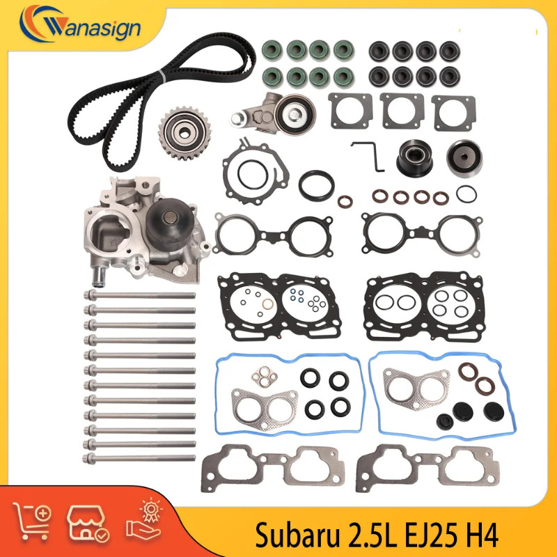 EJ25 EJ253 Engine Water Pump Timing Belt Kit Full Gasket Set Fit 2.5 L  For 06-12 Subaru Impreza Le