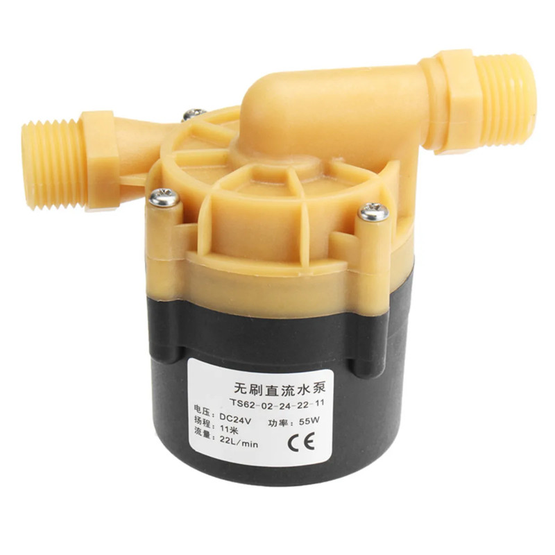 55W 24V Water Pump 22L/min Brushless mini Booster Pump 1.5A 11m for Chiller Machine and LED Light P