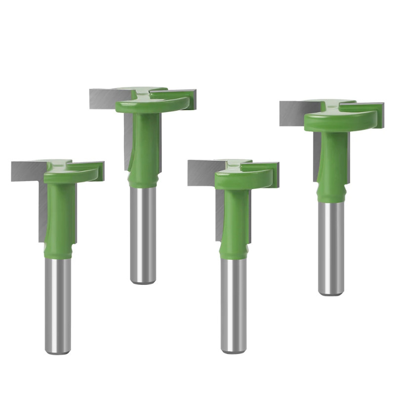 1-4PCS Set 8mm Shank T-Slot Router Bit Straight Edge Slotting Milling Cutter Cutting for Wood Woodw