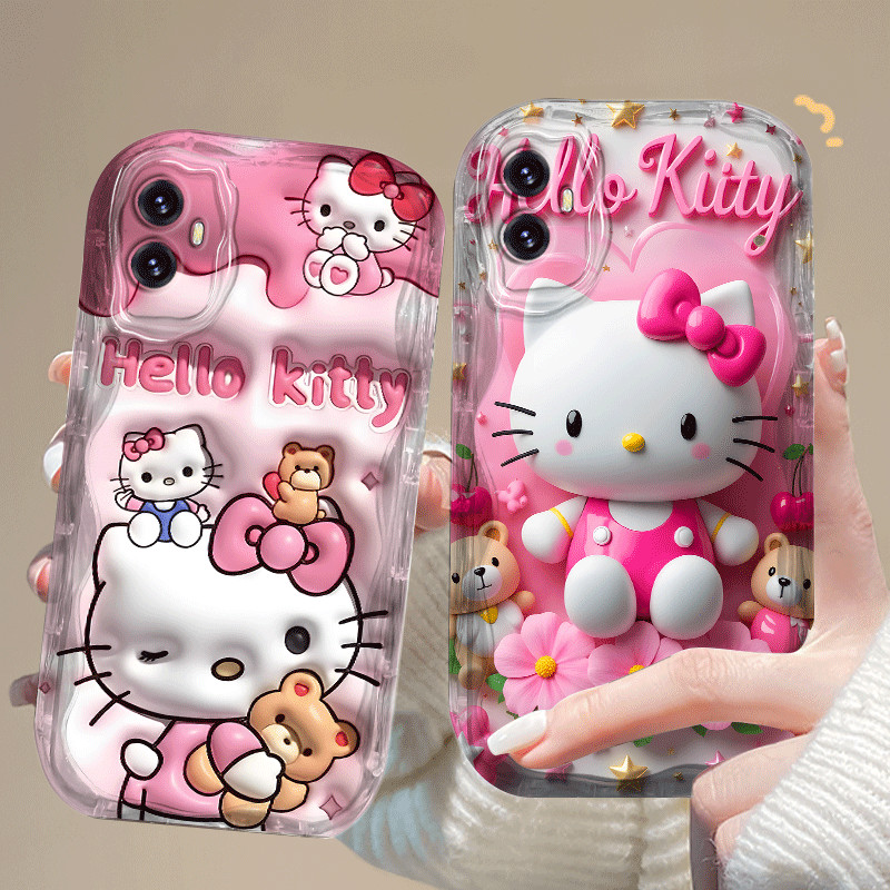 ปลอกสําหรับ VIVO T1 5G SNAPDRAGON 778G แฟชั่นหรูหราน่ารัก Hello Kitty การ์ตูน 2D ซิลิโคนอ่อนนุ่ม TPU