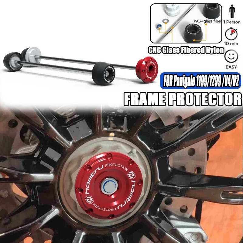 V4 V2 Rear Front Axle Fork Crash Slider For Ducati Panigale 1199 S R/1299 S R/V2/V4 S R/ 2012-2023