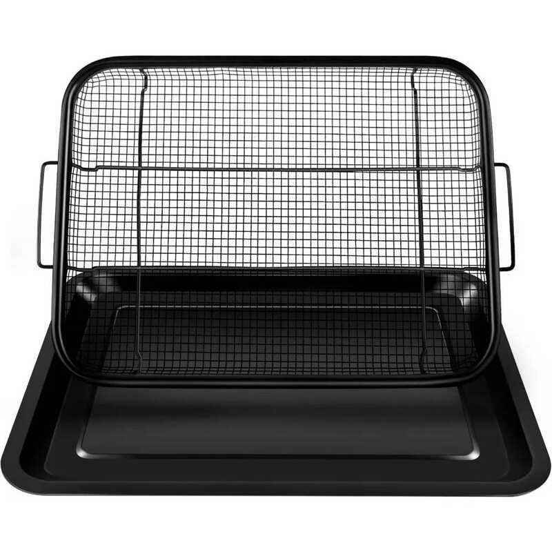 C 2 In 1 Oven Air Fryer Basket And Tray Oil Frying Baking Pan Non-Stick C Basket Baking Dish Grill