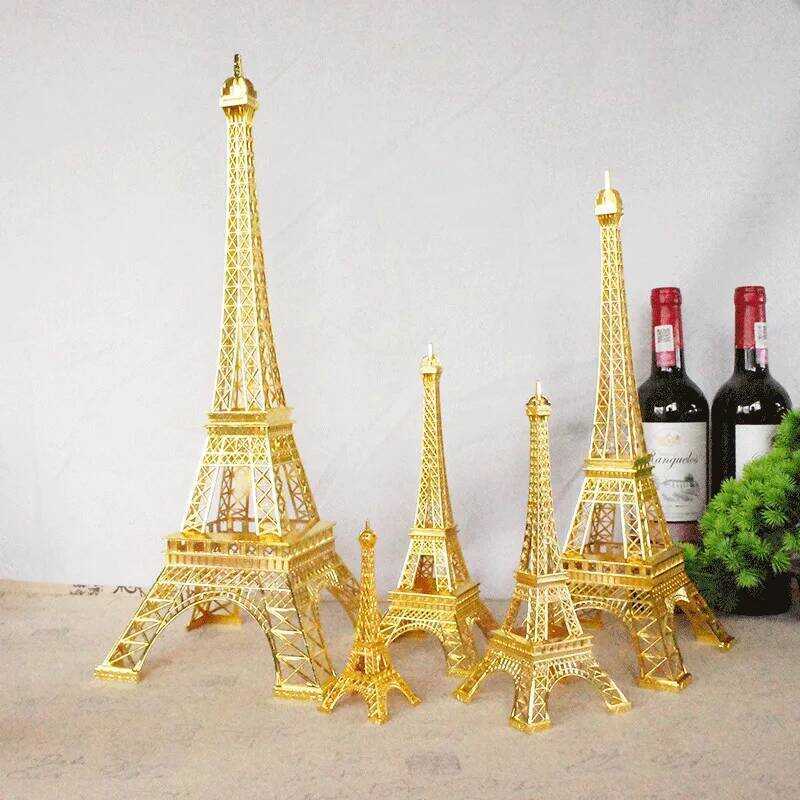C Vintage Eiffel Tower Statue Desop Decor Iron Eiffel Tower Fig Cake Stand Light Ury Ornament Uniqu