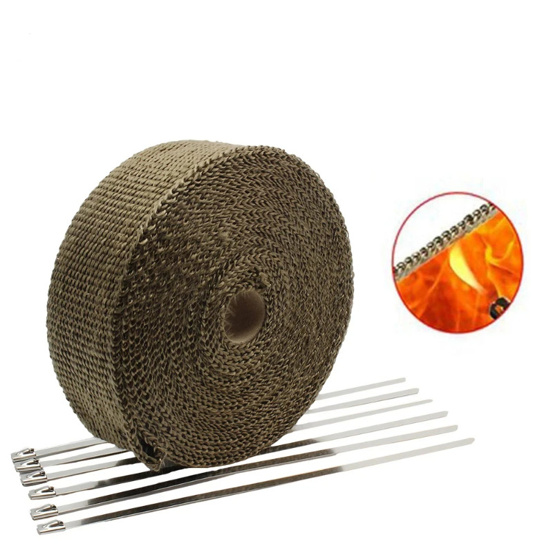 5/10M Exhaust Pipe Insulation Thermal Heat Wrap Roll Insulation Cotton Banana Cloth Motorcycle Fibe