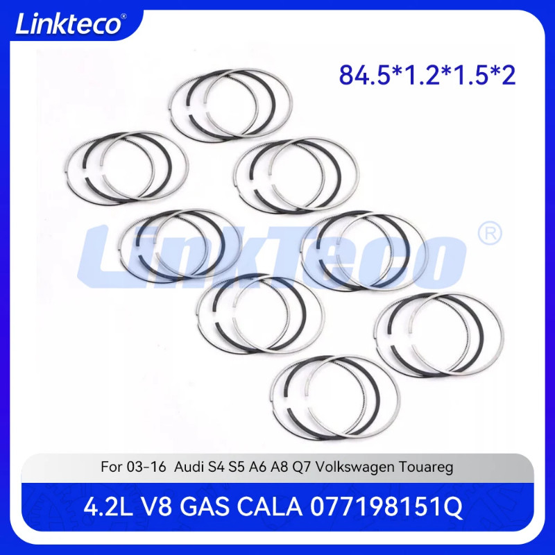 Engine part Φ84.5mm 8X Piston ring set Fit 4.2 L T V8 GAS CALA For 03-16 4.2L AUDI S4 S5 A6 A8 Q7 V