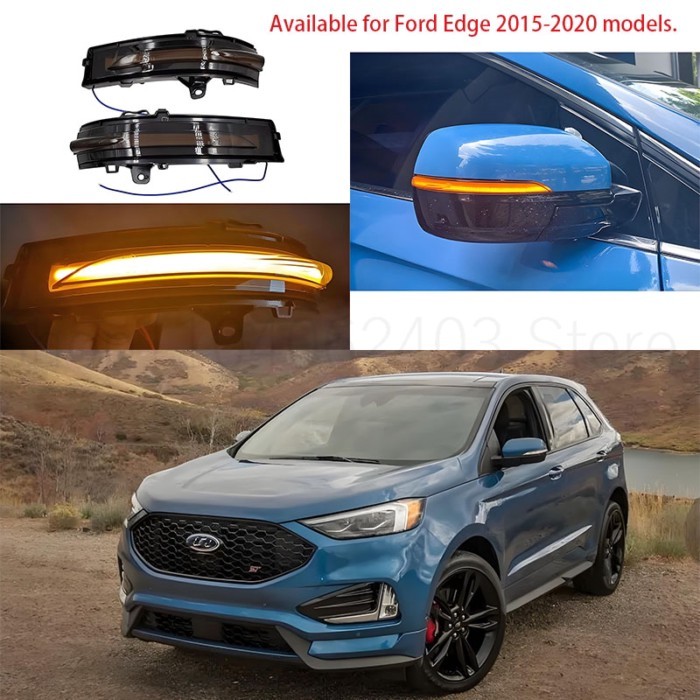 2Pcs For Ford Edge ST Rand 2015-2020 LED Turn Side Rearview Mirror Signal Blinker Flasher Light Seq