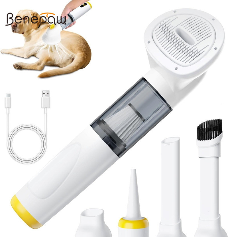 Benepaw ไร้สายสัตว์เลี้ยงสูญญากาศ Groomer 4200Pa ดูด 3 ใน 1 หวีสูญญากาศ Blow 40 Min Runtime สําหรับผมฝุ่น