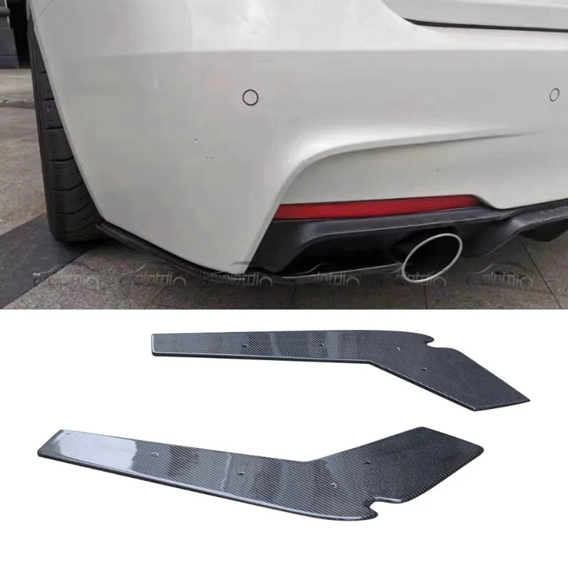 Carbon Fiber Rear Bumper Splitters Aprons Fits For BMW F30 M Tech M Sport 2012-2019