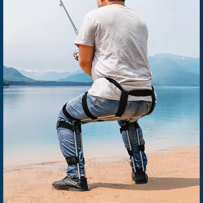 Portable sports wearable invisible seat folding stool Exoskeleton wearable chair fishing travel mul