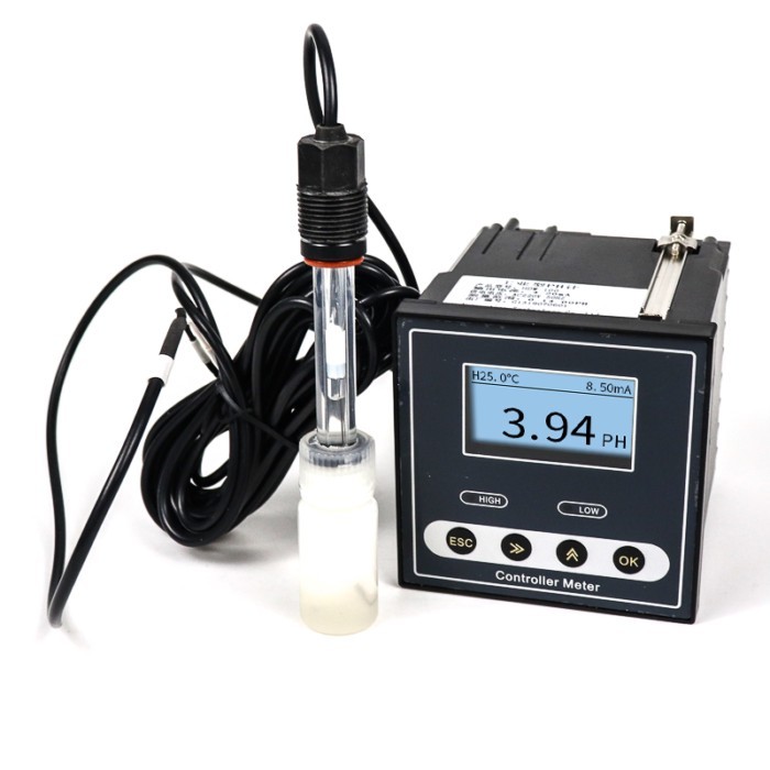 1 Wire Ph Sensor Digital Ph Meter Tester Online Ph Sensor 4-20ma 5 M Plastic Type Auto/manual Contr