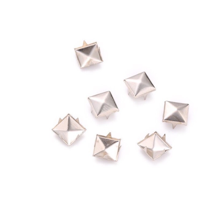 Wholesale DIY Crafts Square Pyramid Nailhead 9mm Four Claw Punk Spike Rhinestones for Clothes Hats