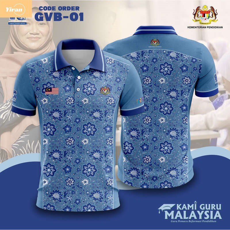 Kementerian Pendidikan Guru Custom ชื่อ 3D ระเหิดเสื้อโปโลรูปแบบผ้าบาติกพิเศษ XS-6XL