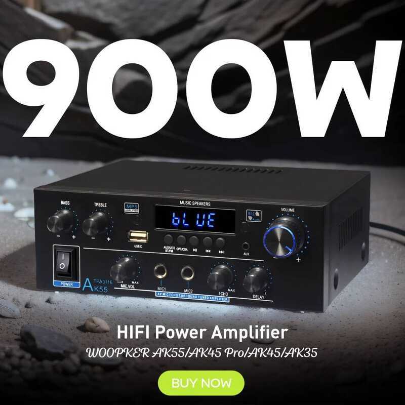 C Woopker Ak35/Ak45/Ak45 Pro/Ak55 Digital Amplifier Bluetooth Sound Amplifier 2 Channel Hifi FM USB