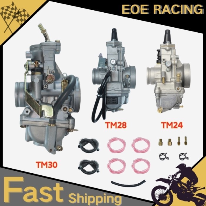 Motorcycle Flat Slide Spigot Carburetor Carb For Mikuni TM24 TM28 TM30 TM TMX 50-650cc 2/4-stroke E