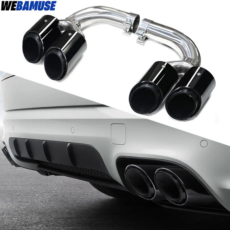 Quad Exhaust Tip For Porsche Cayenne 9Y0 3.0T Hybrid Petrol Muffler Tip Tailpipe Exhaust System Noz