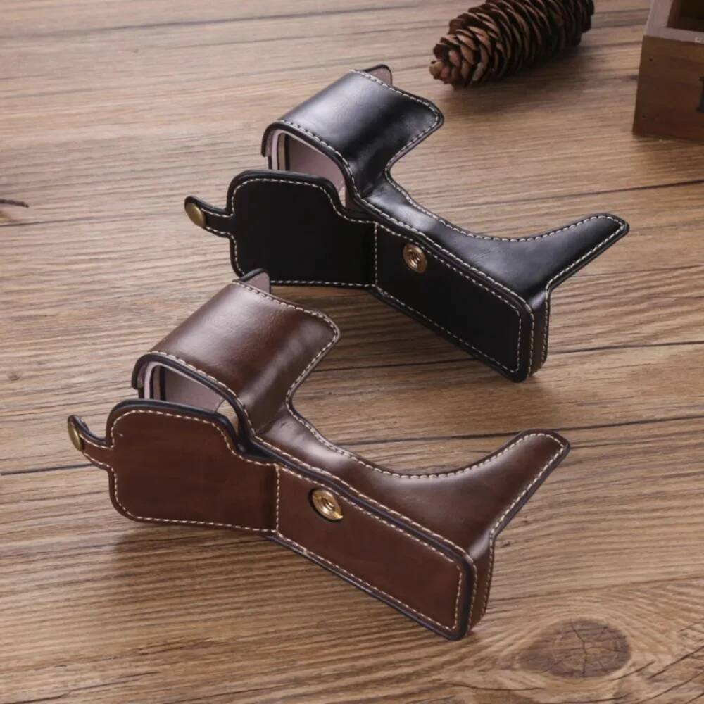 PU หนังฐานป้องกันสําหรับ Sony A5000 A5100 A6000 A6100 A6300 A6400 A6700 Anti-slip Hand Grip กล้อง Re