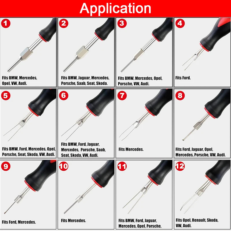 Universal Automotive Terminal Removal Tool Set,23-Pcs Kit Release Car Wire Harness Electrical Conne