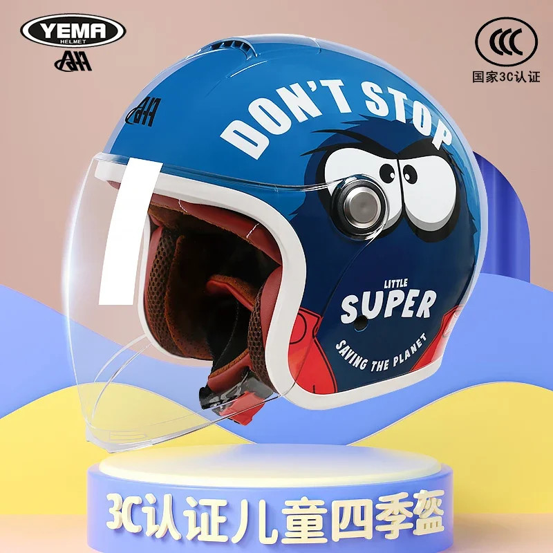 YEMA Child's Helmet Certified 3C Lightweight Half Helmet Cartoon Style For Boys Girls Riding Gear W