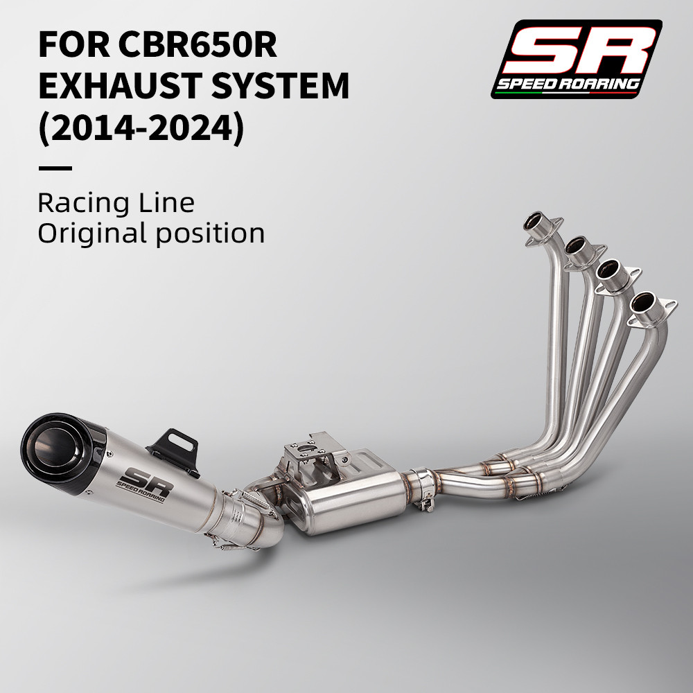 60 มม.ไอเสีย MotorcycleSystem ด้านหน้า Link ท่อ Slip OnMuffler สําหรับ CB650F CB650R CBR650 CBR650F 