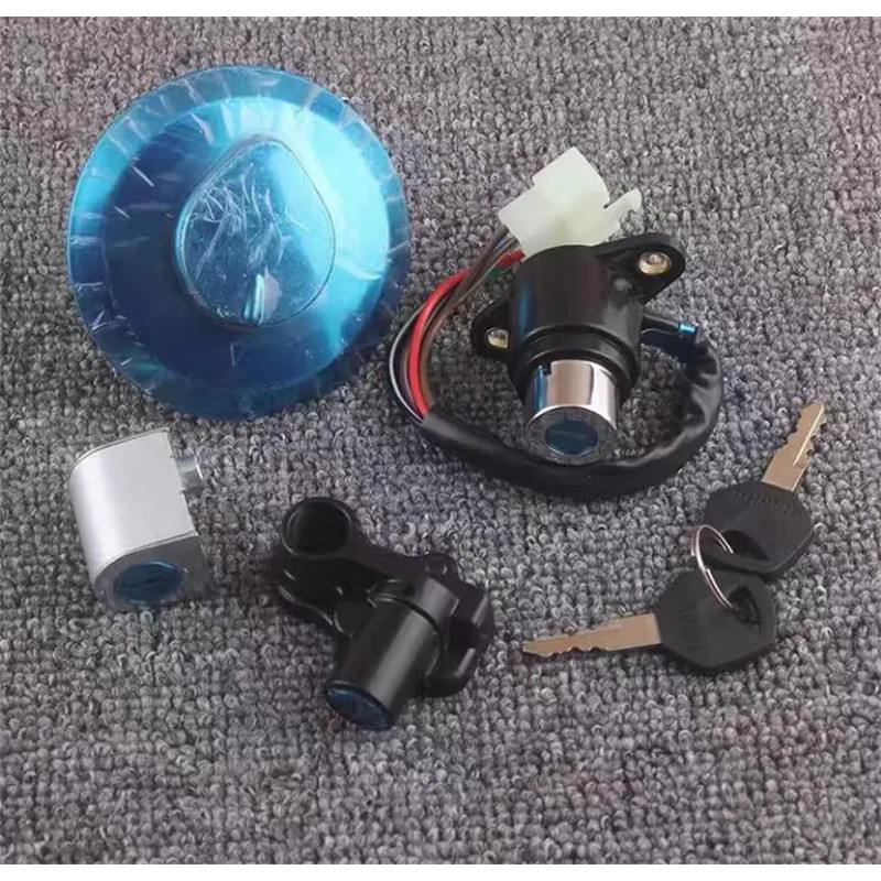 Motorcycle Ignition Switch Lock Fuel Gas Cap Helmet Seat Lock Master Keys Set for Honda CBT125 CBT1
