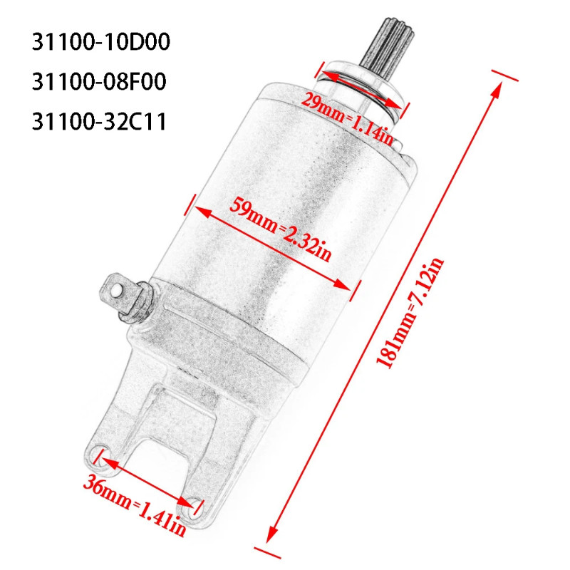 Motorcycle Starter Motor for Suzuki GSF400 S VS GSF 400 V-V VZ-V Bandit 1995-1997 Bandit 400 1991-1