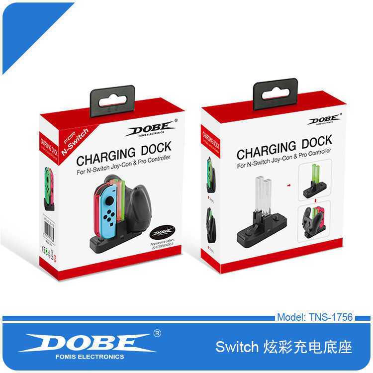สวิตช์/มือจับoled คอลัมน์แสงสีสันสดใสสี่ค่าใช้จ่าย 2 ชิ้น PRO Handle Joy-Con Charger TNS-1756