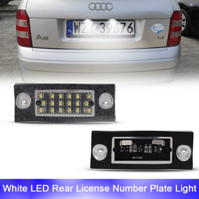 For Audi A2 8Z BJ 1999-2005 Canbus LED Rear License Number Plate Lights Car Reverse Gate Lamp Free