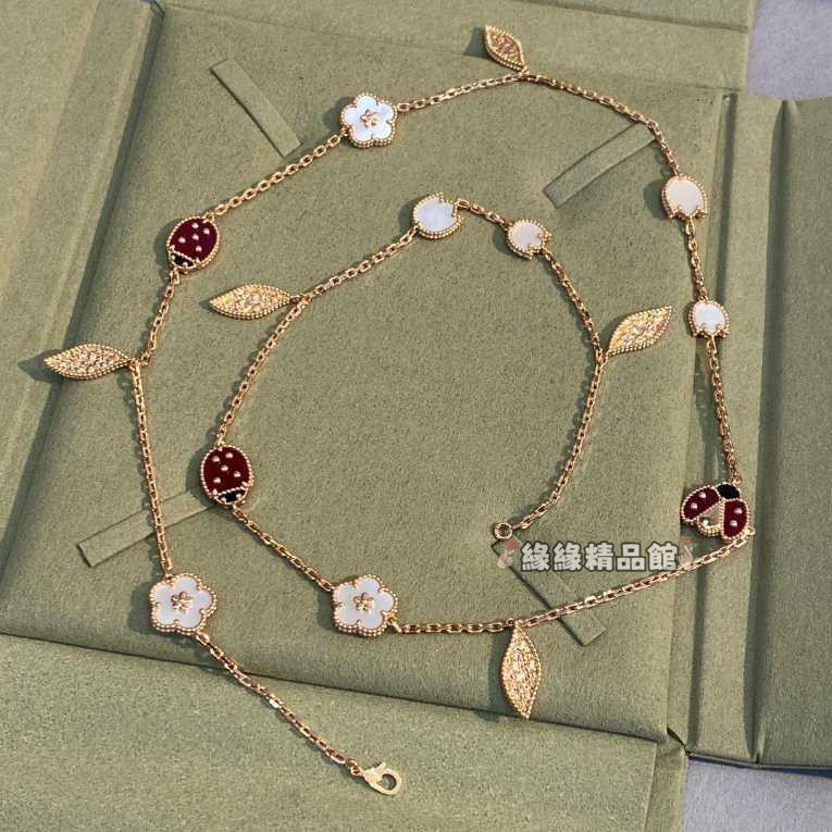 Clover Ladybug Leaf สร้อยคอผู้หญิงยาว EE1W