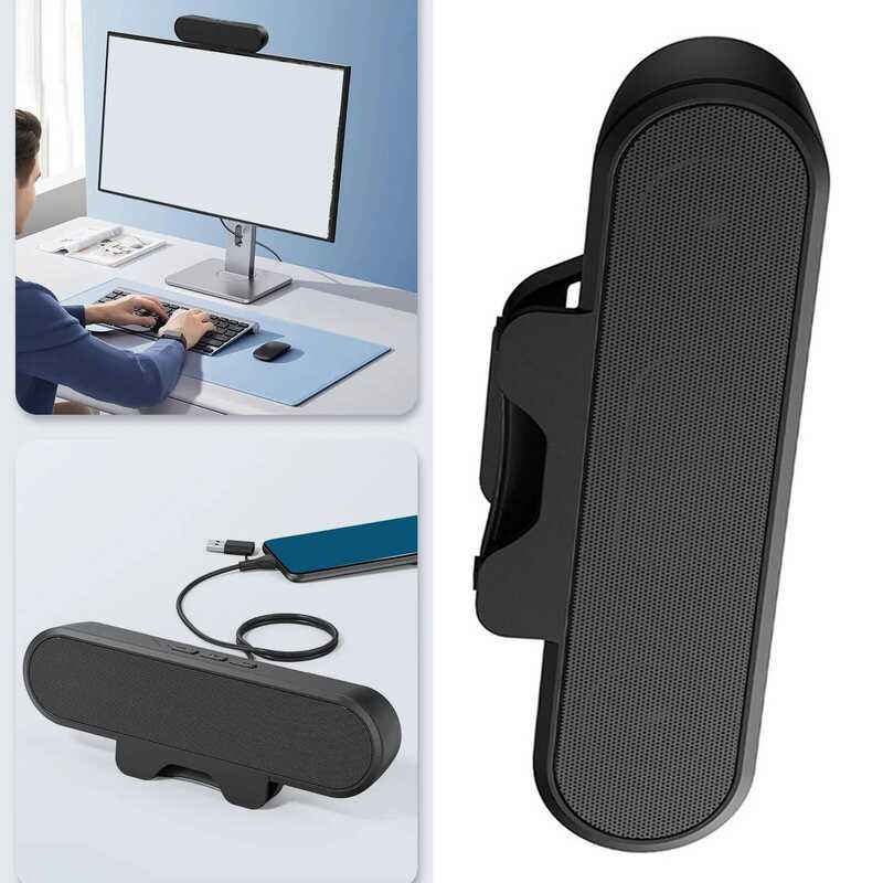 C PC Speaker Desop PC Speaker Easily Clamps Display Loud Sound Volume Control 10W USB High Definiti
