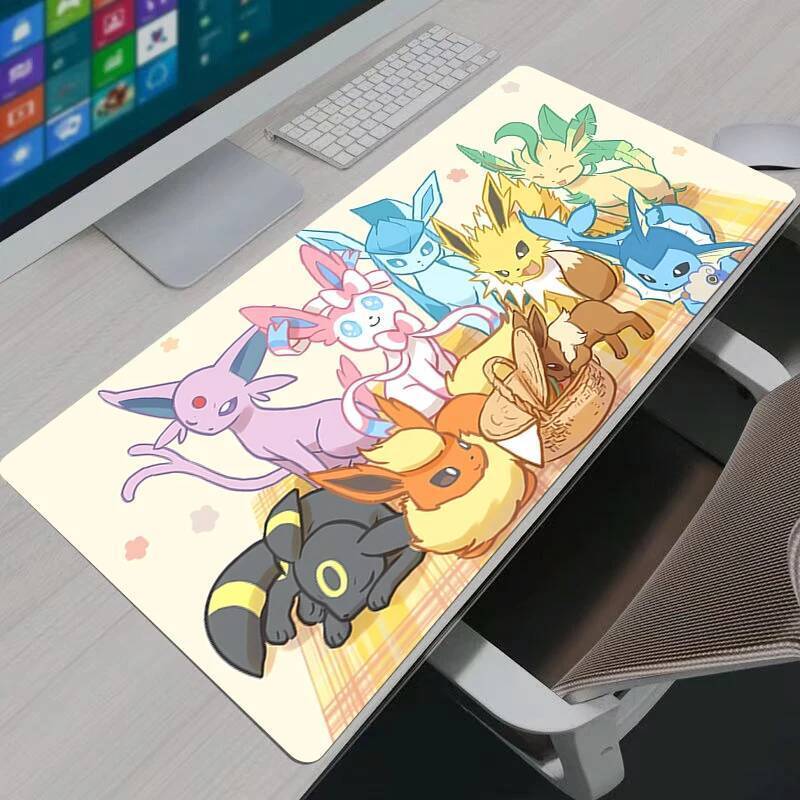 Anime Gaming Speed Mouse Pad Pokemon Pikachu อะนิเมะทนทาน Gamer แผ่นรองเมาส์ขนาดใหญ่คีย์บอร์ด Mousep