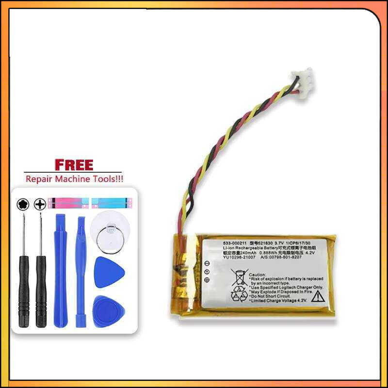 Wireless Mouse Battery Premium Replacement For Logitech Gpro Mouse 3-Wire Wireless 240mAh