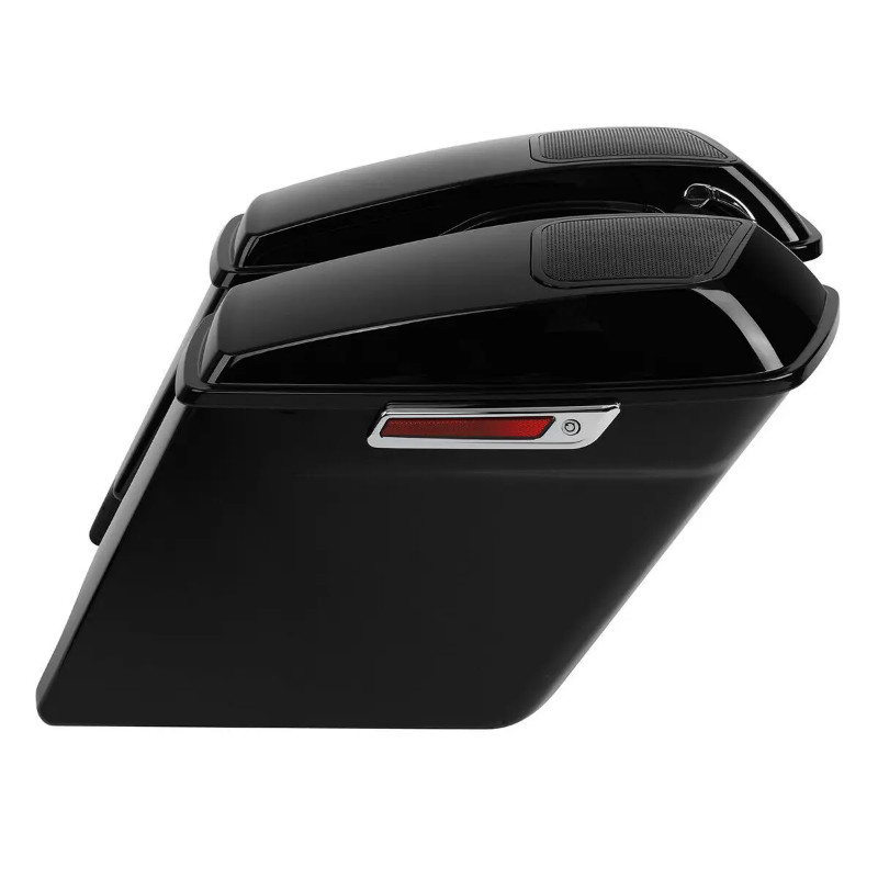 Motorcycle 5" Stretched Saddlebags 6" x 9" Speaker Cutout For Harley Touring Road King Road Glide S
