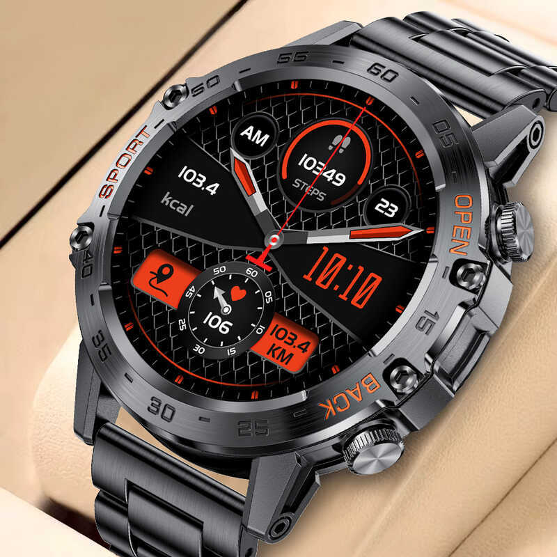 นาฬิกาข้อมือสำหรับกลางแจ้ง Smartwatch ชาย กันน้ำ มัลติฟังก์ชัน วัดความดันโลหิต และเหมาะสำหรับการออกก