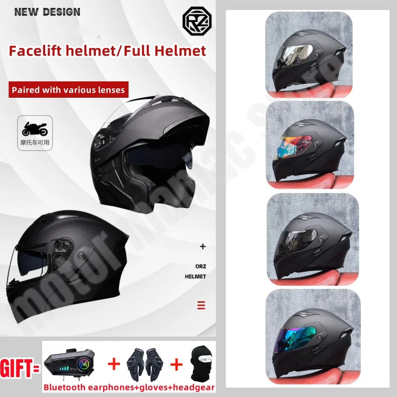 Orz Motorcycle Bluetooth Helmet Motorcycle Off-road Facelift Helmet Motorcycle Travel All-season Un