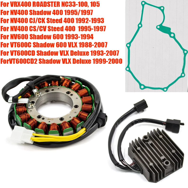 NV 400 600 Regulator Rectifier Gasket Stator Coil For Honda VRX400 NV400 Steed 400 NV600 Shadow 600
