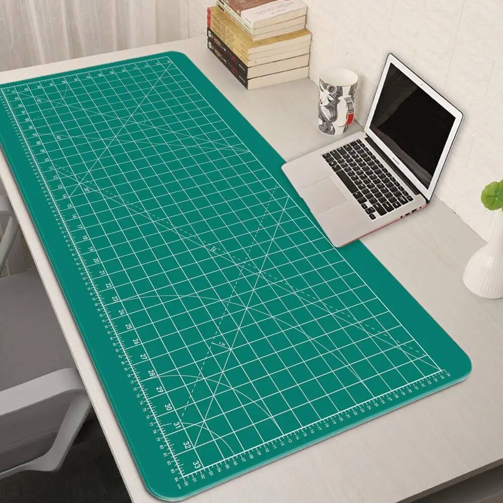 Cutting-Mat-white-on-black Mouse Pad Office Gaming แล็ปท็อป Deskmat อะนิเมะ Mousepad Gamer คีย์บอร์ดแผ่นรองเม้าส์คอมพิวเตอร์อุปกรณ์เสริม