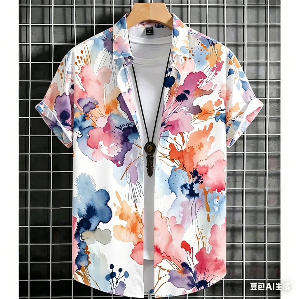 เสื้อแขนสั้นพิมพ์ลาย สไตล์ใหม่ สวมใส่ง่าย ระบายอากาศได้ดี