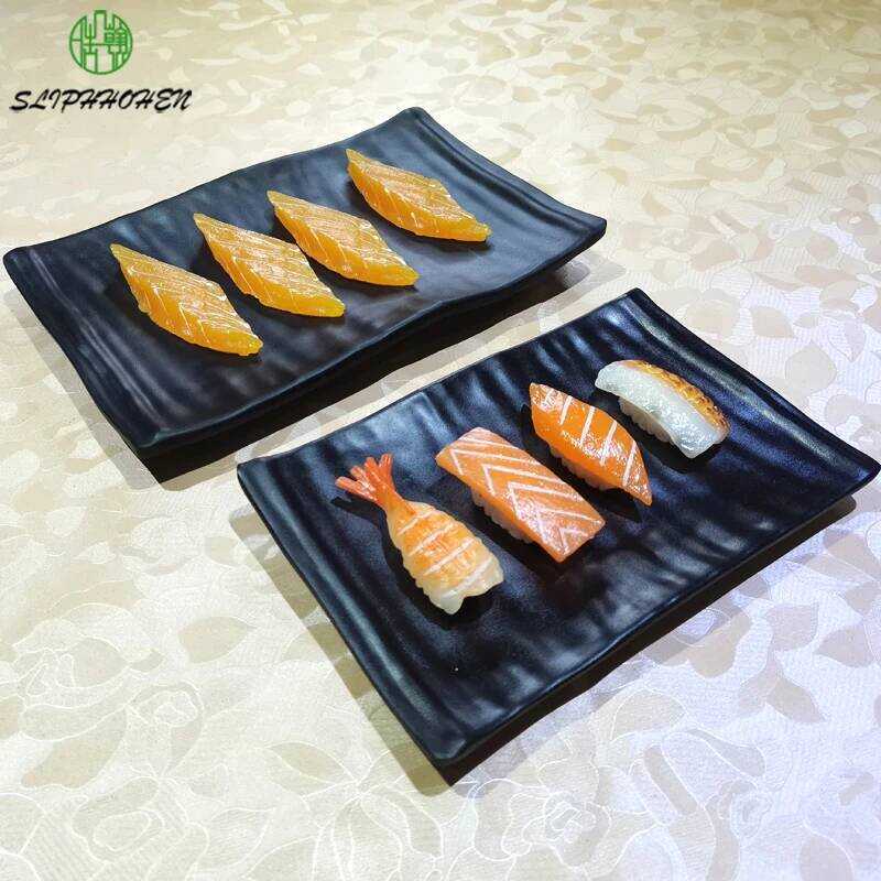 C Black Frost 8" And 10" Rectangle Sashimi & Sushi Dish Japanese Restaurant Dinnerware Dinner Plate
