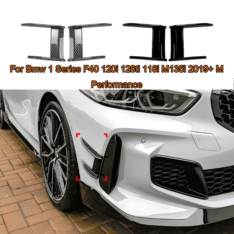 For Bmw 1 Series F40 120i 128ti 118i M135i 2019+ M Performance 1 Pair Bumper Lip Side Spoiler Split