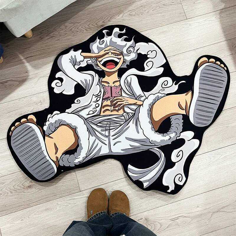 C One Piece Luffy Gear 5 Plush Anime Rug - Non-Slip Soft Carpet For Bedroom Livingroom Gaming Room