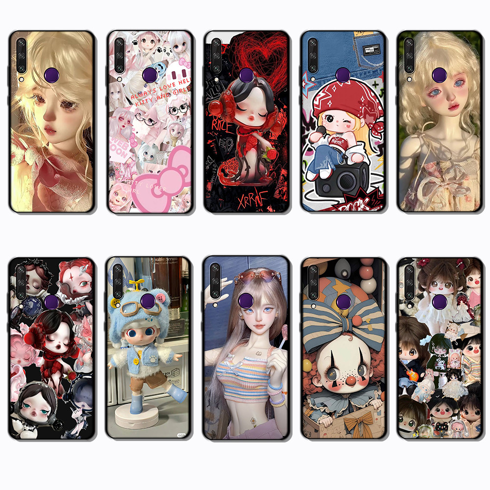 สําหรับ Huawei Y6P Y7A Y8P Y9A Y5 Y6 Prime J12 BJD สีดําขอบเคสโทรศัพท์ TPU | แสดงความสวยของโทรศัพท์