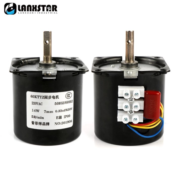 60KTYZ Permanent Magnet Synchronous Motor Gear 50Hz 14W 220V DC Micro Gear Motor 1rpm 2.5 rpm Low S