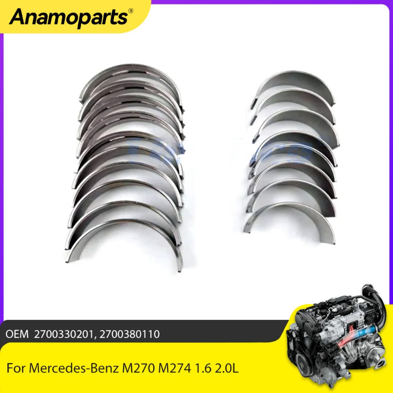 Crankshaft Main And Connecting Rod Bearing Set Fit 1.6 L 2.0 L For Mercedes-Benz W246 X156 W176 R17