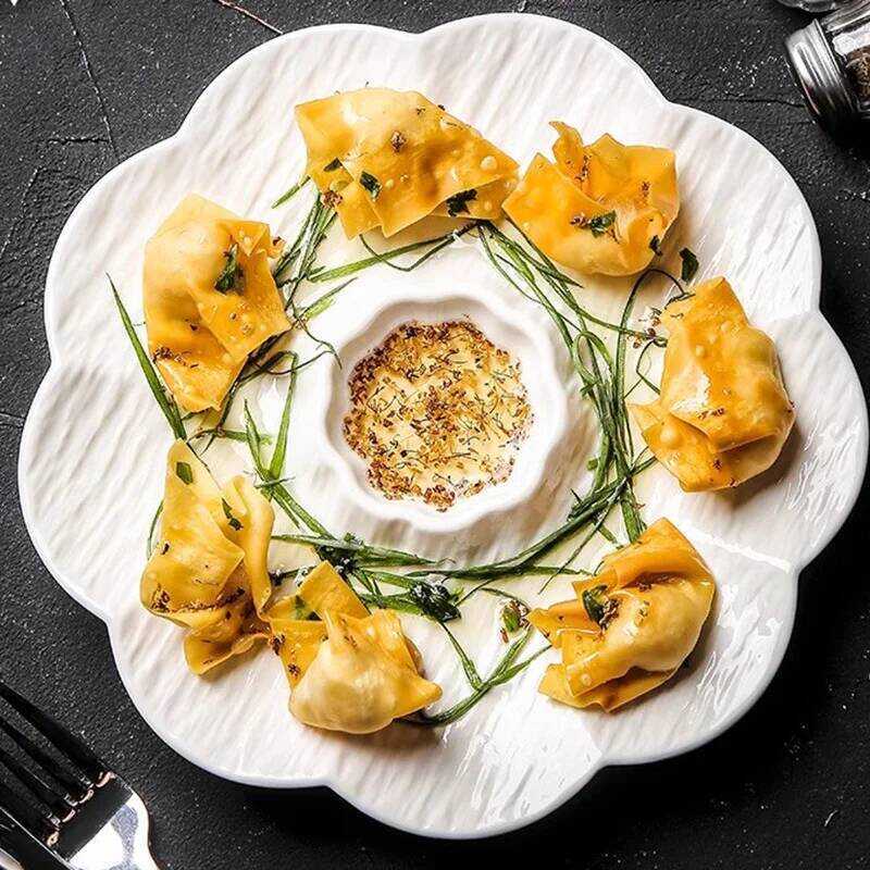 C Japanese Ceramic Dumpg Plate With Vinegar Dish Creative Divided Sushi Breakfast Tray