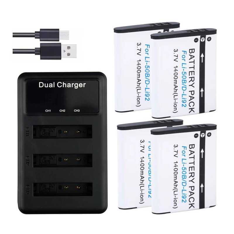 C D-Li2 D Li2 For Pentax Camera Li-50B Battery + Li 50B Batterie Charger For Olympus Stylus U1010 U